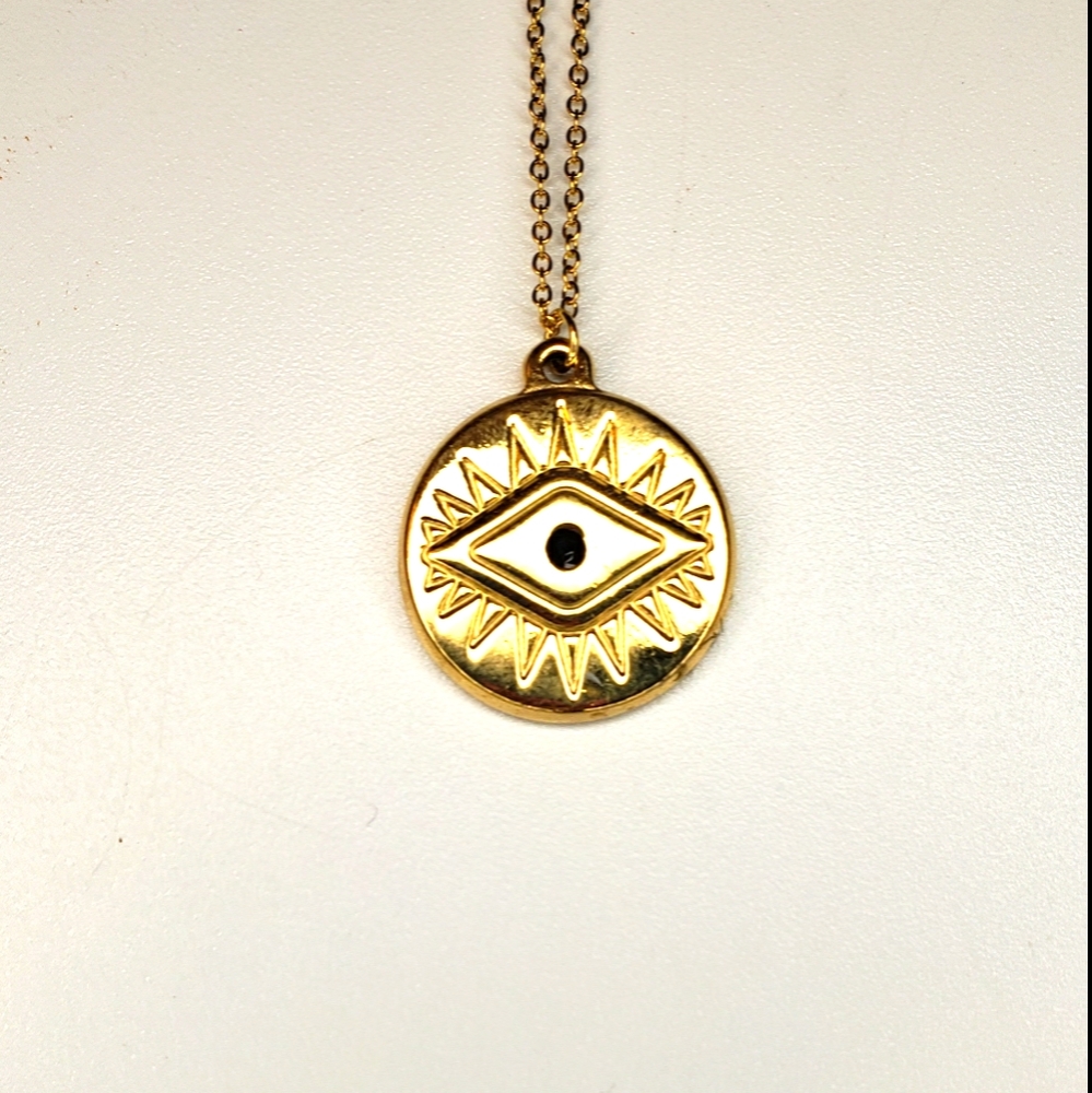 Evil Eye necklace, 10.5 inch adjustable chain
